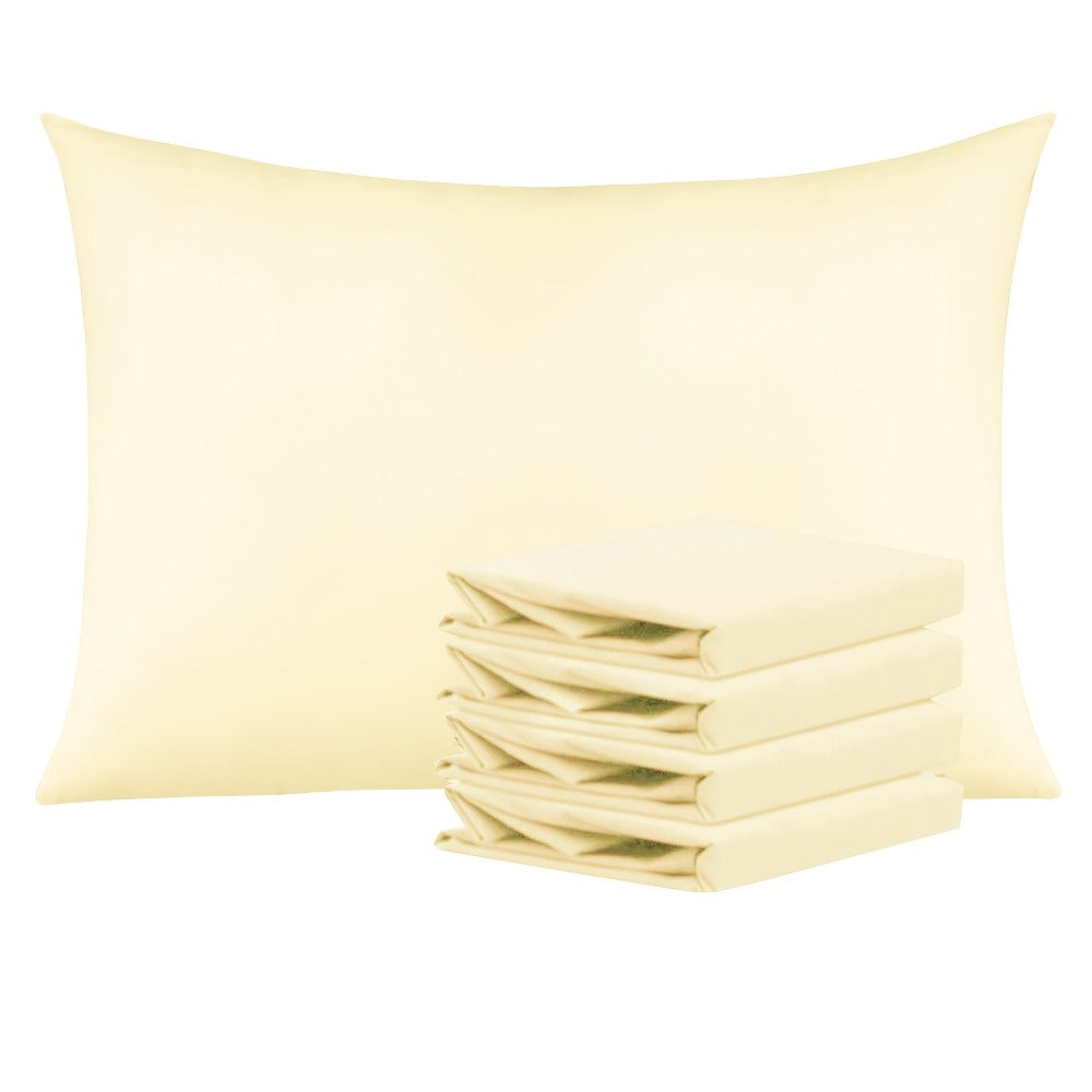 Pillowcases 4 Pack Queen 20x30 – Brushed Microfiber Soft Wrinkle-Free Fade-Resistant Envelope Closure Solid Color 32 Colors