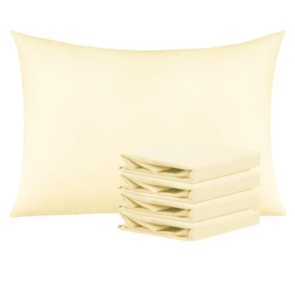 Pillowcases 4 Pack Queen 20x30 – Brushed Microfiber Soft Wrinkle-Free Fade-Resistant Envelope Closure Solid Color 32 Colors