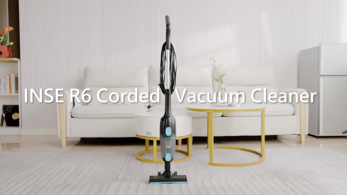 Corded Stick Vacuum Cleaner 20KPa 600W Motor 2-in-1 Bagless Upright Handheld Vacuum 0.8L Dustbin for Hard Floor Pet Hair Carpet Car Stairs