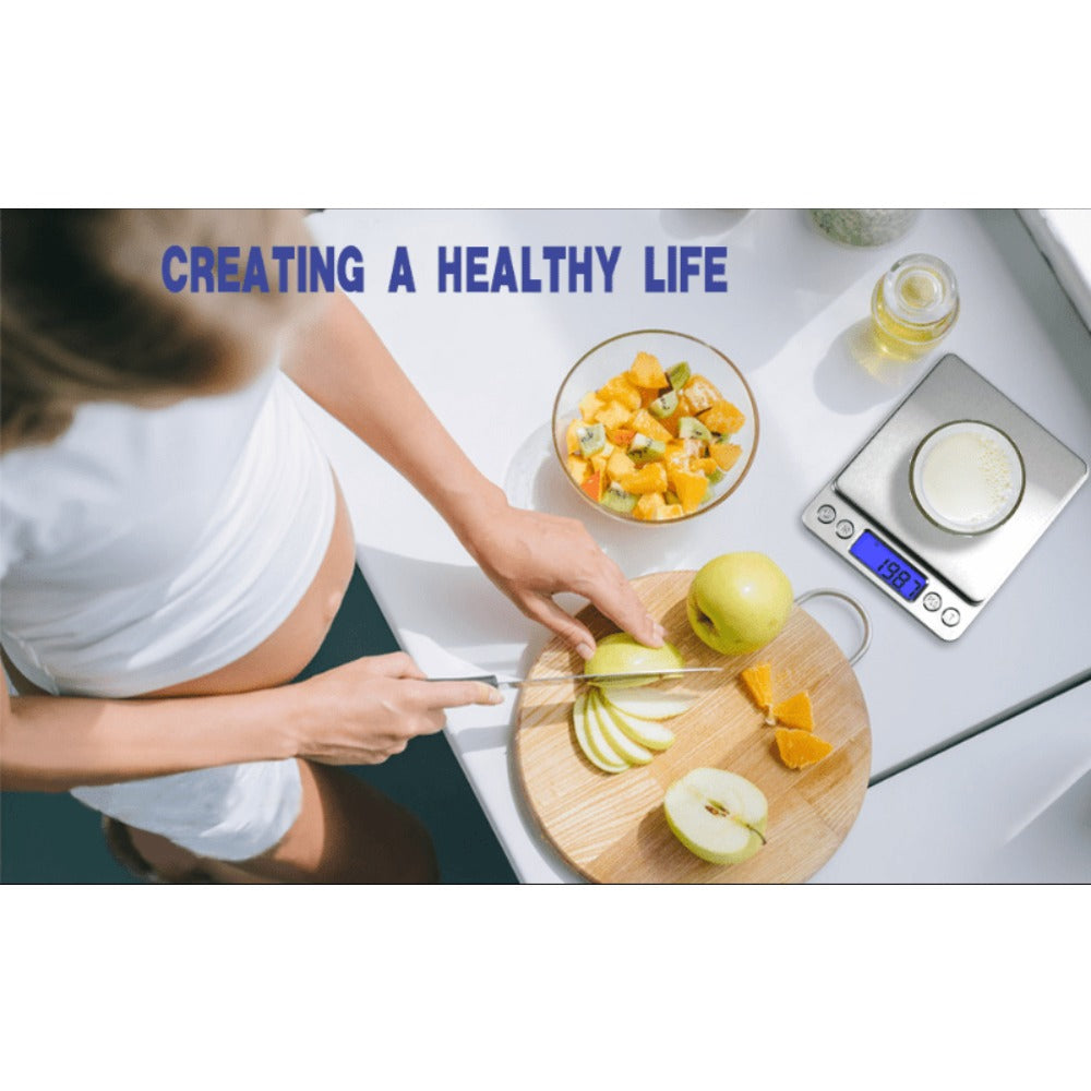 Digital Kitchen Scale Pocket Food Scale 3000g x 0.1g Accuracy, 6 Unit Modes LCD Display Tare Function