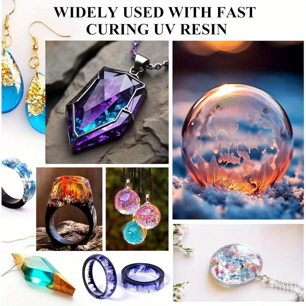 Crystal Clear UV Resin 500g or 1000g, Hard Gloss Fast Low Odor UV Epoxy Resin for Jewelry Making Keychains Pendants Resin Art Crafts