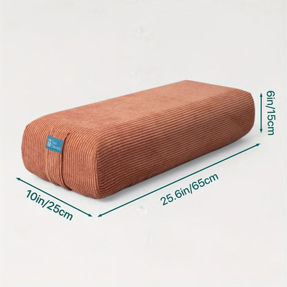 Yoga Bolster Pillow – Long Supportive Cushion for Restorative Yoga & Floor Sitting, Carry Handle & Machine Washable Cover for Meditation