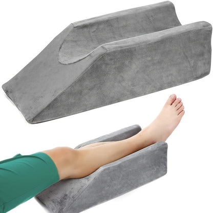 U-Shaped Leg Elevation Pillow, Wedge Leg Support Cushion for Bed Rest Recovery, Foot & Ankle Raise Pad, Flannel Cover 50x20x15cm