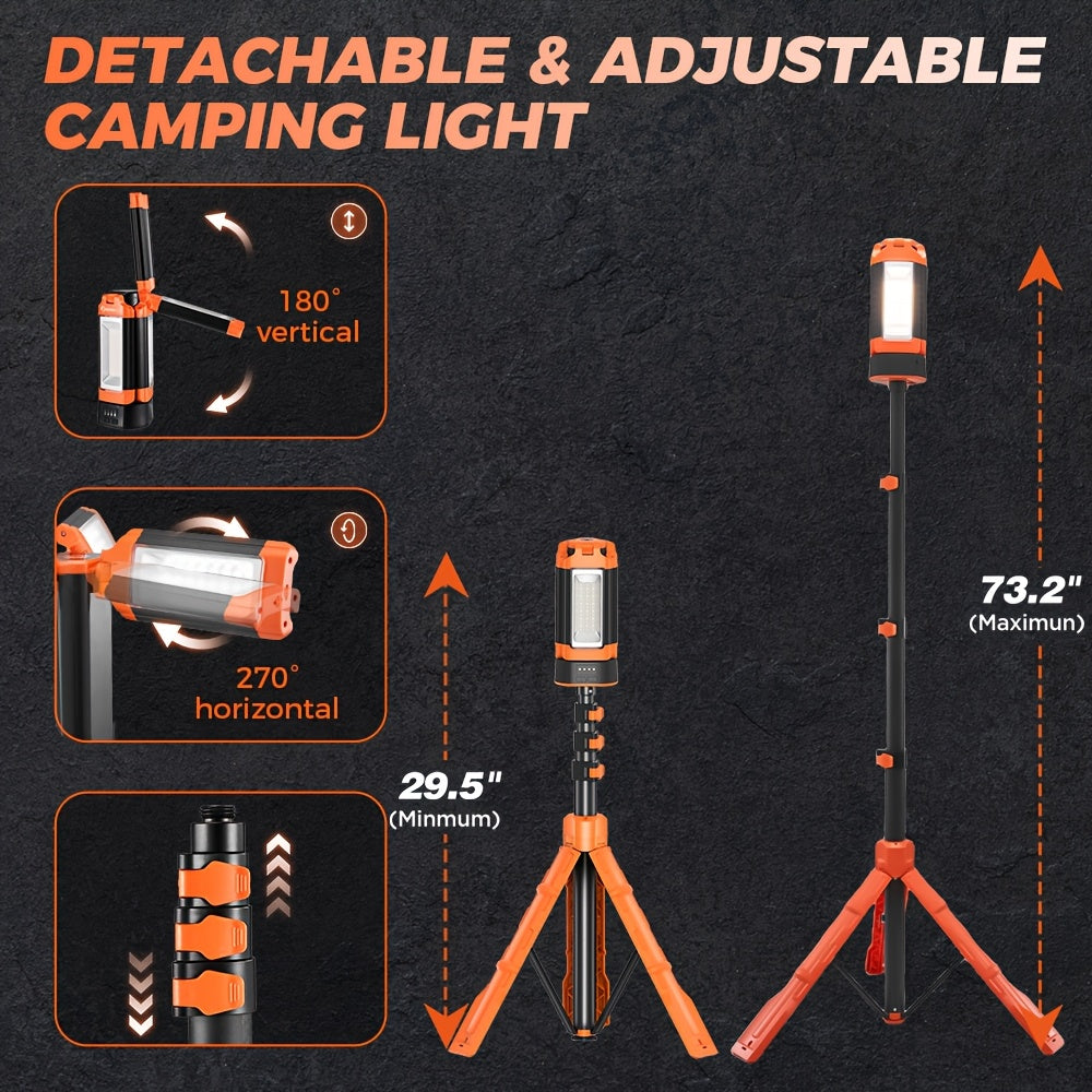 Rechargeable Camping Light with Stand 15000mAh 20000mAh High Capacity LED Tent Lamp – Portable Battery Powered Lantern for Camping Hiking