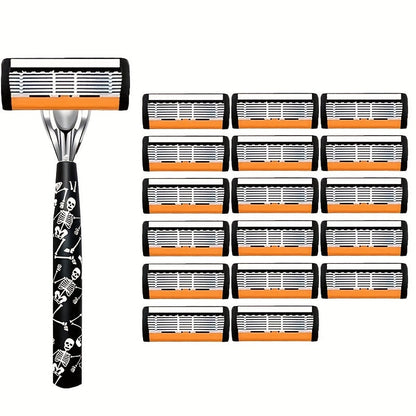 Safety Razor for Men 7-Layer Progressive Blades – Non-Slip Stainless Steel Handle Classic Double Edge Razor for Beard & Mustache Grooming