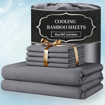 Bed Sheet Set 4-Piece Bamboo-Derived Fabric with Available Extra-Deep Pocket and Eighteen Colors