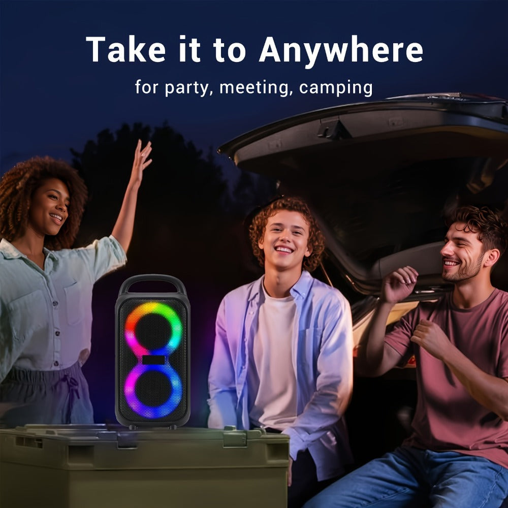 Portable Bluetooth Boom Box Speaker with Dual Subwoofer Heavy Bass, 2500W Stereo Sound System, FM Radio