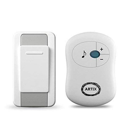 Wireless Doorbell Kit 36 Chimes 100M Range, Adjustable Volume 25-110dB, Plug-In Receiver & Push Button Transmitter