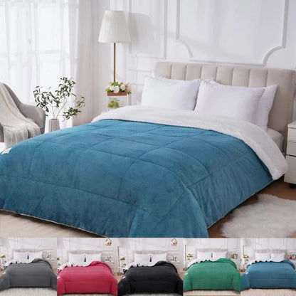Box-Quilted Solid Comforter in Five Colors with Twin, Full, Queen and King Dimension Options