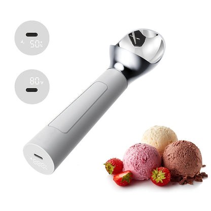 Heated Electric Ice Cream Scoop, USB-C Rechargeable with 3 Temperature Levels up to 158°F, Touch-Activated