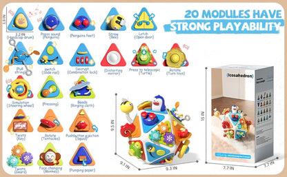21-in-1 Toddler Busy Board Activity Cube, Early Educational Sensory Toy for Boys & Girls Ages 1-3