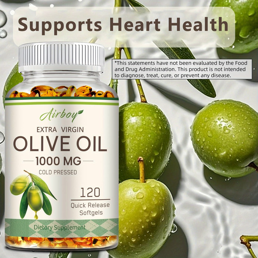 Extra Virgin Olive Oil Capsules 120 Softgels with Omega-9 Omega-6 & Palmitic Acid for Bath Time, Home Spa and Personal Care