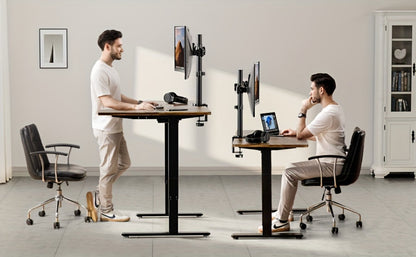 Single & Dual Monitor Mount for 13-32 Inch Screens, VESA Desk Mount Arm, 16.3" Height Extension, ±45° Tilt ±90° Swivel