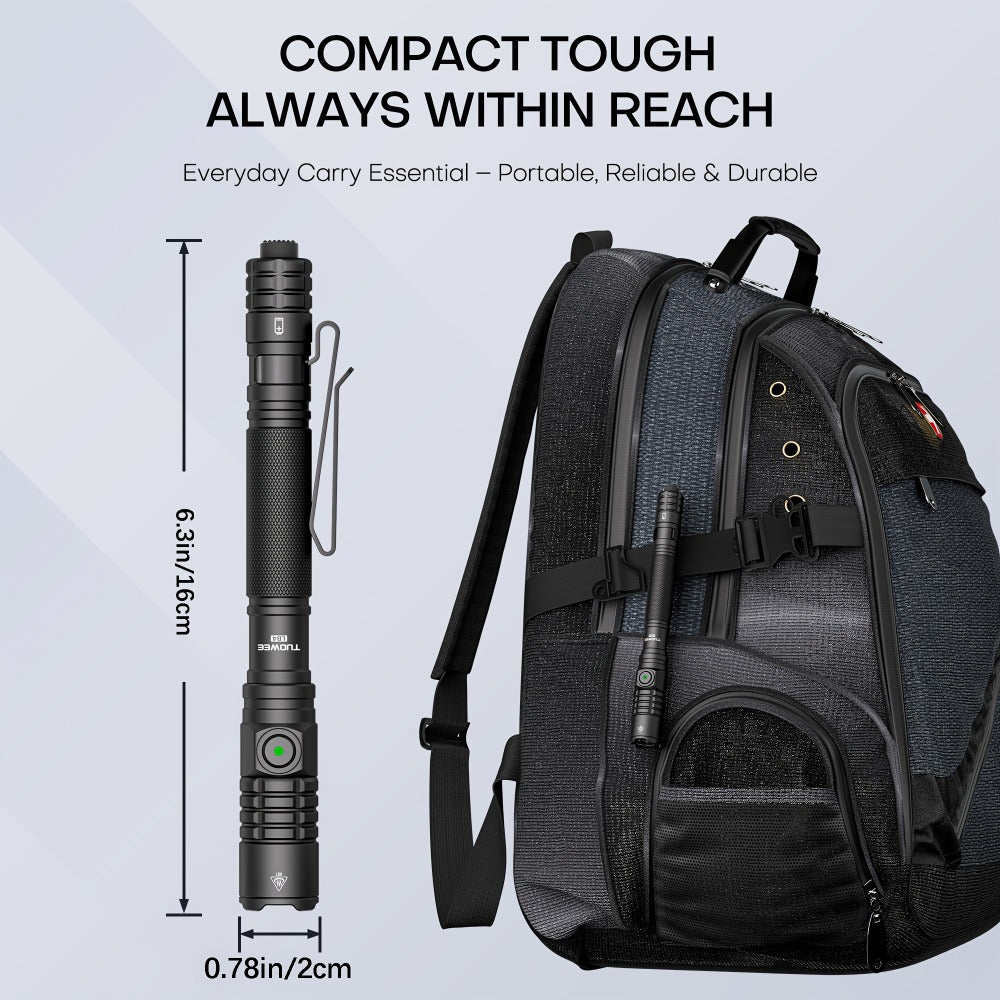 Tactical Penlight 1200 Lumen EDC Flashlight, High-Brightness Torch with Tail Switch Multi-Mode, Slim Pocket Light for Everyday Carry