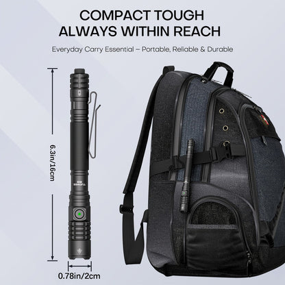 Tactical Penlight 1200 Lumen EDC Flashlight, High-Brightness Torch with Tail Switch Multi-Mode, Slim Pocket Light for Everyday Carry