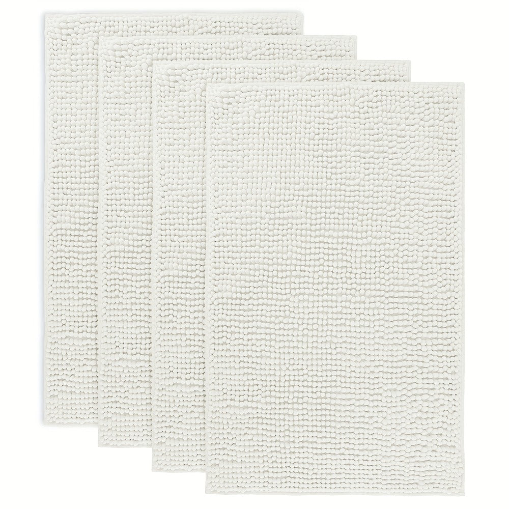 Chenille Bath Rug Extra Thick Bathroom Mat, Multiple Sizes & Colors for Entryways, Bedrooms and Living Spaces