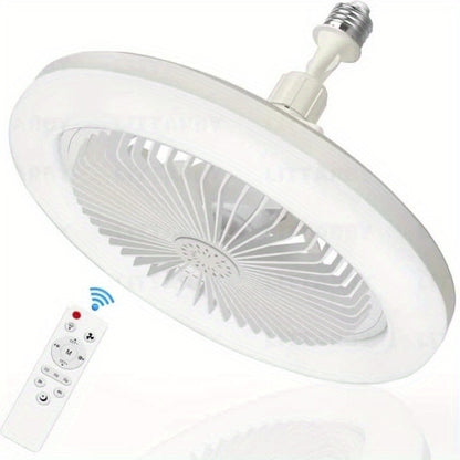 Ceiling Fan Light with Remote Control, Dimmable LED 3000-6500K, 3-Speed Fan, E26 Base, 360° Adjustable Universal Joint, Timed Night Light