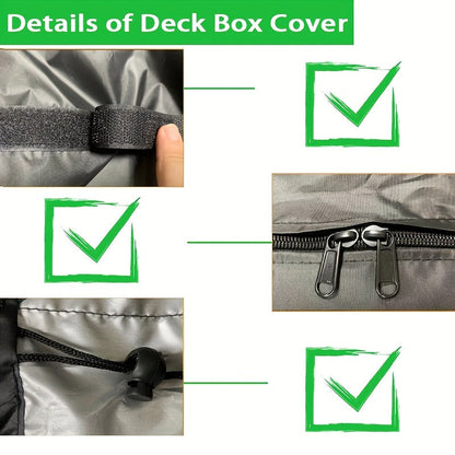 Deck Box Cover Heavy Duty Waterproof | Outdoor Storage Cabinet Patio