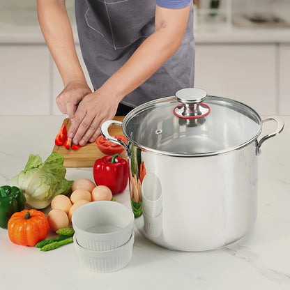304 Stainless Steel Cookware Set with Golden Handles, 1/10/15pcs Deep Thick Soup Pot & Pan Set for Induction & Gas Stoves