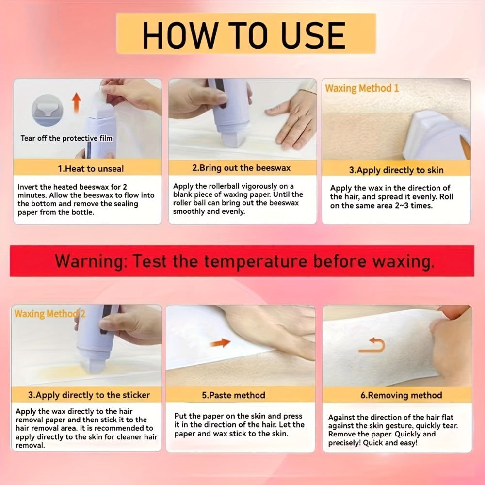 Wax Warmer Roller Kit for Hair Removal – Portable Electric Roll-On Soft Wax Heater for Women & Men, At-Home & Salon Waxing