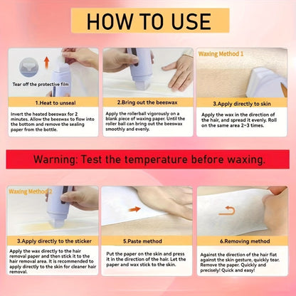 Wax Warmer Roller Kit for Hair Removal – Portable Electric Roll-On Soft Wax Heater for Women & Men, At-Home & Salon Waxing
