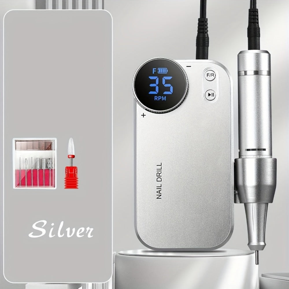 Electric Nail Polisher & Buffer Rechargeable High Power, Professional Manicure Pedicure Machine for Nail