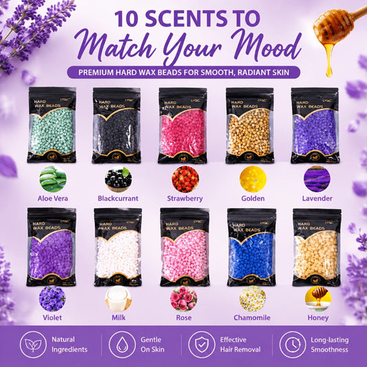 Hard Wax Beads for Hair Removal Full Body 1000g/2000g – Professional Waxing Kit with 20 Applicator Sticks
