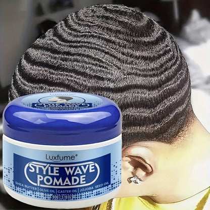 Wave Pomade Strong Hold & Edge Control 3.18oz 2-Pack – Luxfume Non-Greasy Hair Styling Cream with Natural Botanical Extracts, 360 Waves