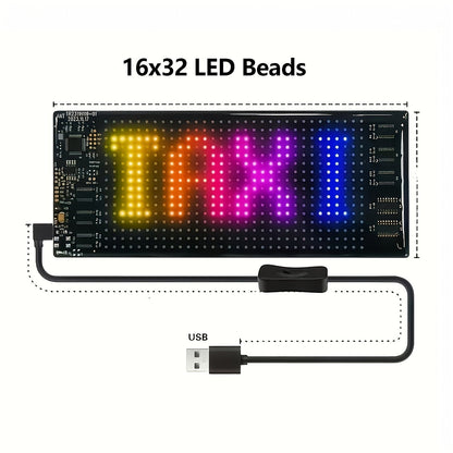 LED Matrix Panel Flexible Programmable Display – Bluetooth APP Control, USB Powered DIY LED Sign Board