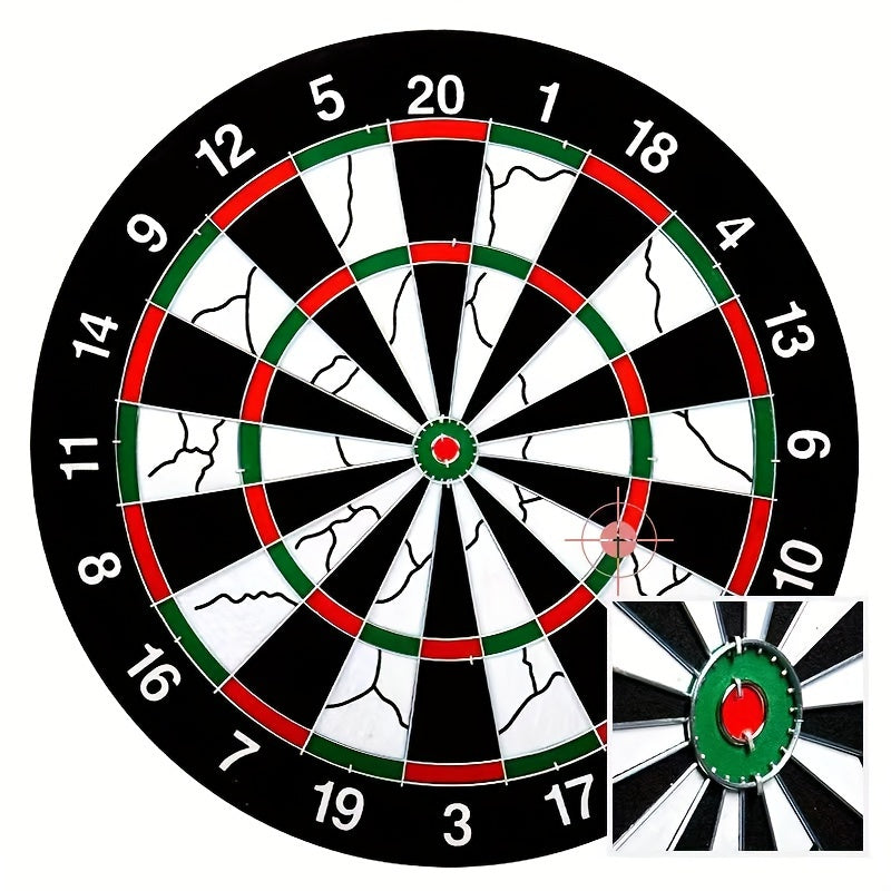 17-Inch Double-Sided Flocked Dartboard Set with Six Steel-Tip Darts, Hanging Hook and Two Target Designs