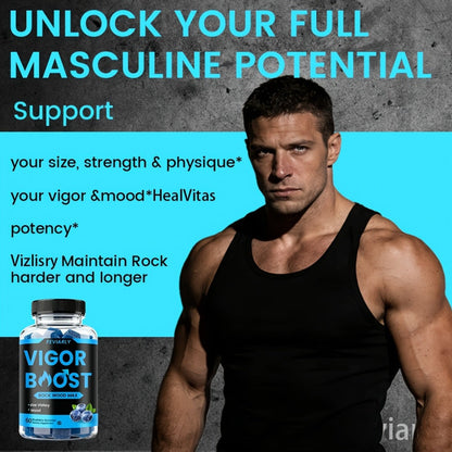 Male Enhancement Gummies with Zinc Maca Root Shilajit 60 Count Blueberry Flavor for Bath Time, Home Spa and Personal Care