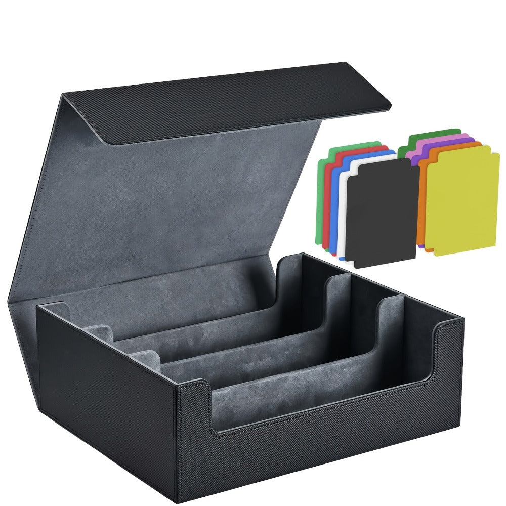 Trading Card Storage Box 1800+ Cards with 10 Dividers – Large Deck Case for Pokemon TCG, MTG Commander, Sports Cards – Multiple Colors
