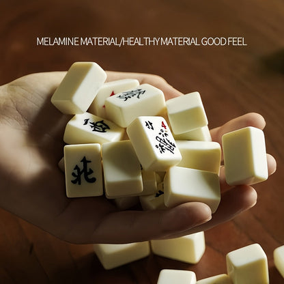 Mini Mahjong Set Portable Travel Size – Authentic Compact Mahjong Game for Family Fun, Logical Thinking & On-The-Go Entertainment