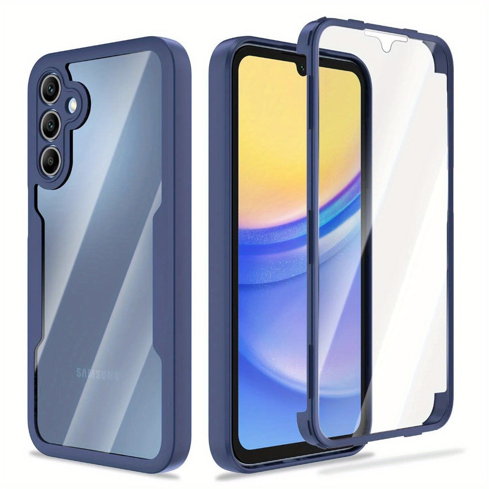Samsung Galaxy A-Series Rugged Case with Built-In Screen Protector – Full Body Shockproof Phone Cover for Galaxy A15 A16 A17 A36 A37 A56 A57