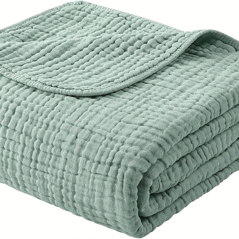 Morandi Cotton Muslin Blanket 6-Layer, Gauze Throw for Couch & Bed, Breathable All Season, 6 Colors