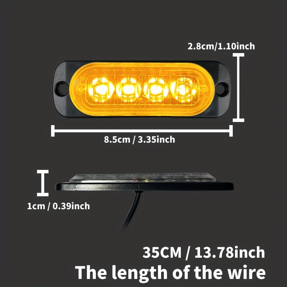 10pcs Universal LED Marker Lights for Trucks Cars 12V-24V Upgraded Clearance Side Marker Indicator Lamps, White Amber Red Options