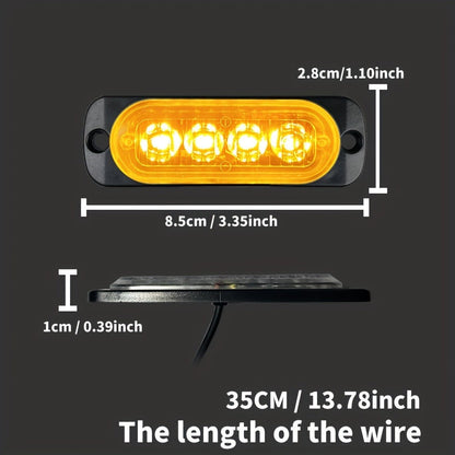10pcs Universal LED Marker Lights for Trucks Cars 12V-24V Upgraded Clearance Side Marker Indicator Lamps, White Amber Red Options