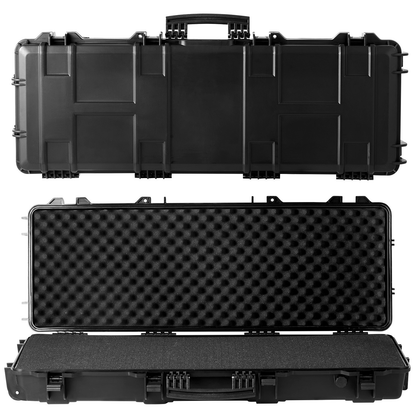 Hard Rifle Case 42 Inch with Wheels – Lockable TSA Approved Gun Case, 3-Layer Protective Foam, Crushproof Hard Shell for Two Rifles