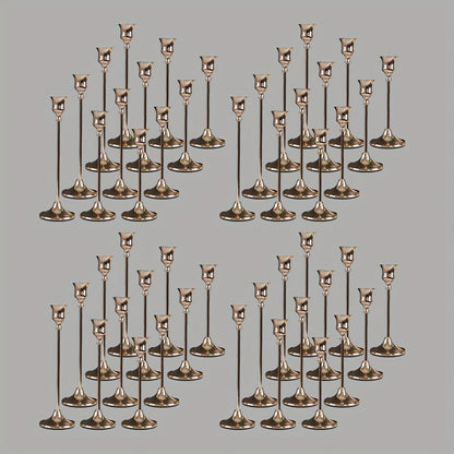 Copper Plated Candlestick Holders Bulk Set for Entryways, Bedrooms and Living Spaces, with the Listed Configuration