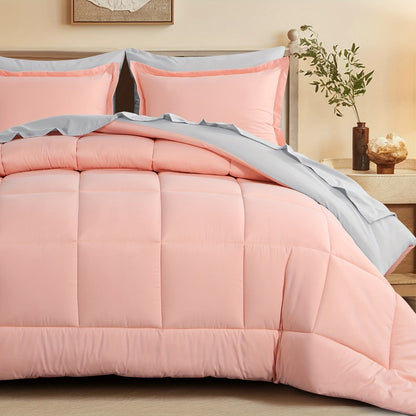 7 Piece Comforter Set Luxury Soft Fluffy Bedding All Season Bed in a Bag with Comforter Fitted Sheet Flat Sheet Pillowcases Hypoallergenic