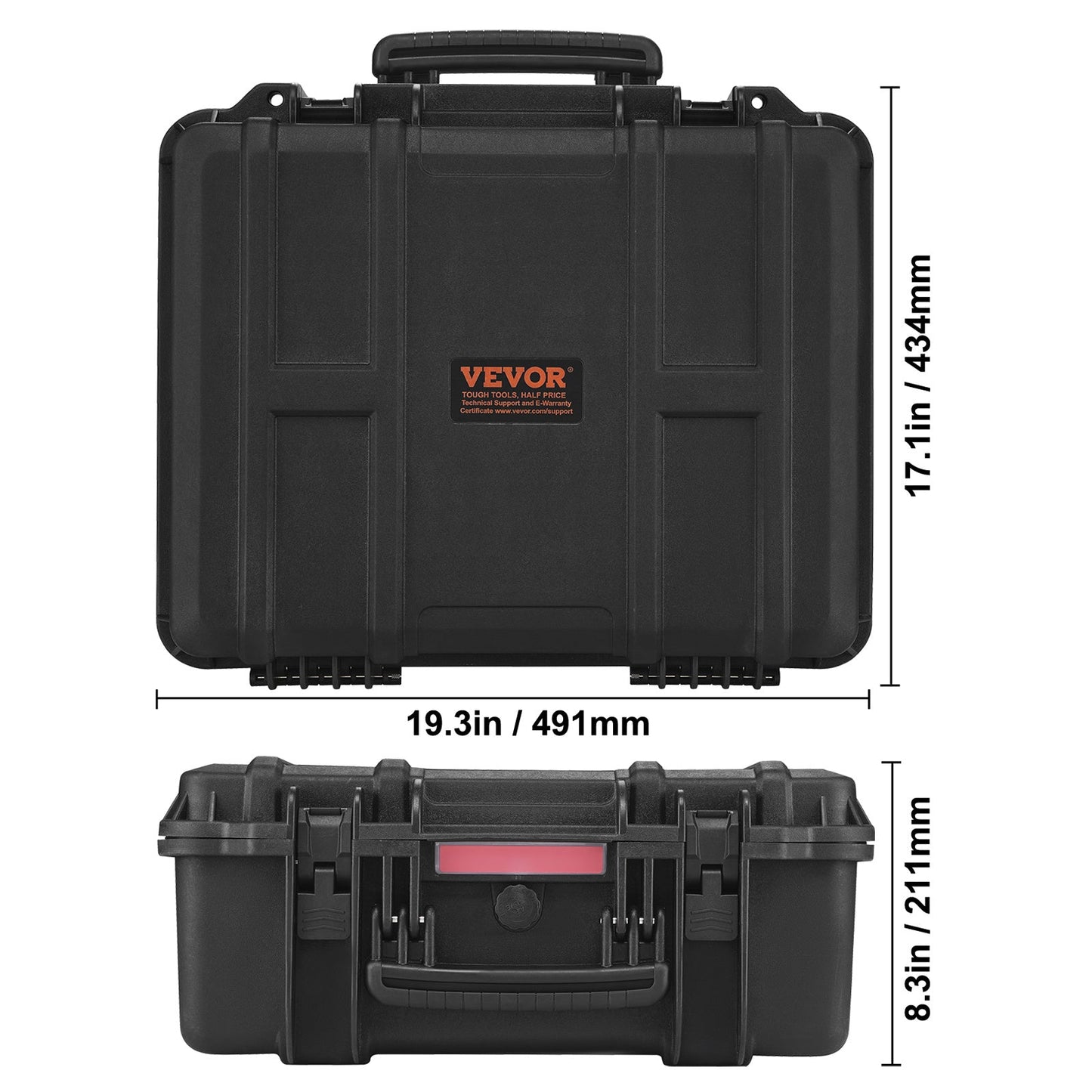 Hard Pistol Case IP67 Waterproof – TSA Approved Lockable Handgun Case with XPE Pre-Cut Foam Lining, Pressure Release Valve & Dual Padlock
