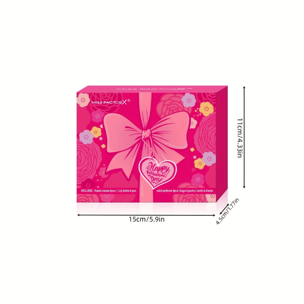 20pcs Beauty Gift Set Lip Balm Hand Cream Solid Perfume Pink Gift Bag Glossy Finish All Skin for Makeup, Travel and Everyday Vanity Use