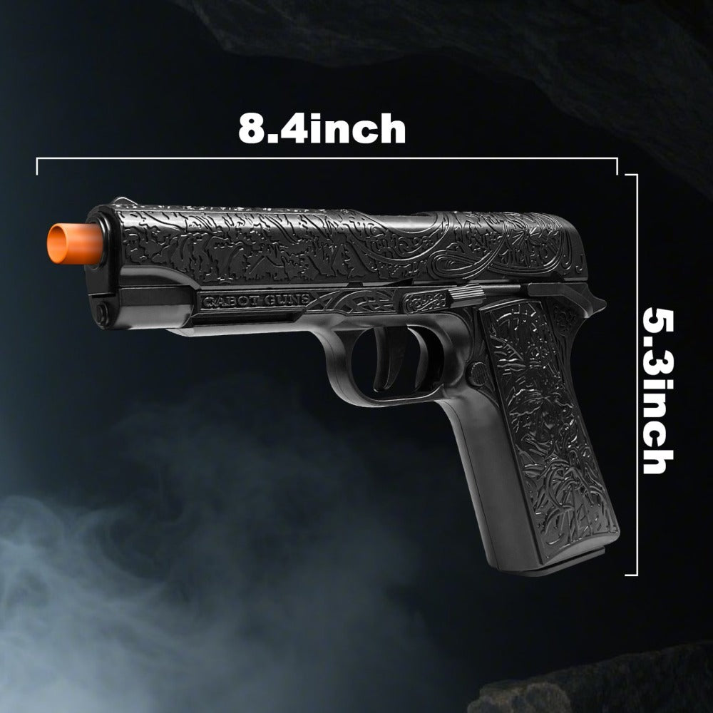 Shell-Ejecting Toy Foam-Dart Blaster with Engraved Body, Two Magazines and Four Color Options