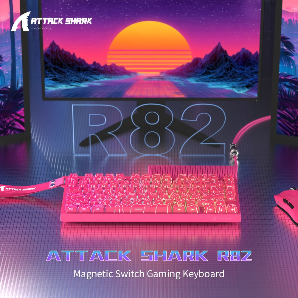 Hall Effect Mechanical Gaming Keyboard Attack Shark R82HE 80%, 0.005mm Rapid Trigger, 8000Hz Polling Rate