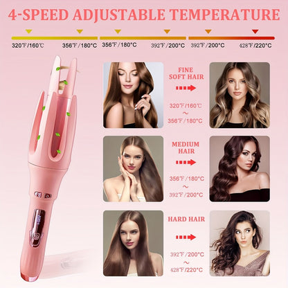 Automatic Curling Iron 32mm Essential Oil Coating, for Home, Travel and Salon Hair Styling