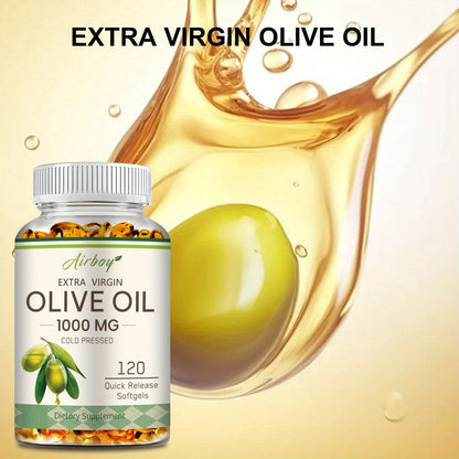 Extra Virgin Olive Oil Capsules 120 Softgels with Omega-9 Omega-6 & Palmitic Acid for Bath Time, Home Spa and Personal Care
