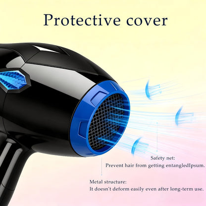 Handheld Hair Dryer with Six Color and Accessory-Package Selections, Rear Intake and Inline Plug Control