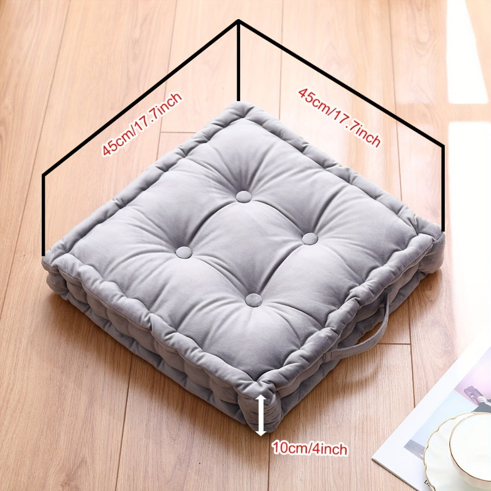 Square Flannel Floor Cushion Thickened Futon Meditation Mat Chair Seat Pad Bay Window Pillow for Entryways, Bedrooms and Living Spaces