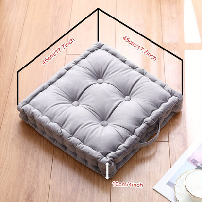 Square Flannel Floor Cushion Thickened Futon Meditation Mat Chair Seat Pad Bay Window Pillow for Entryways, Bedrooms and Living Spaces