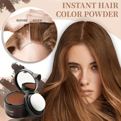 Hair Root Concealer Powder with Brush - Instantly Covers Gray Roots & Thinning Hairline, Plant-Based Keratin Formula